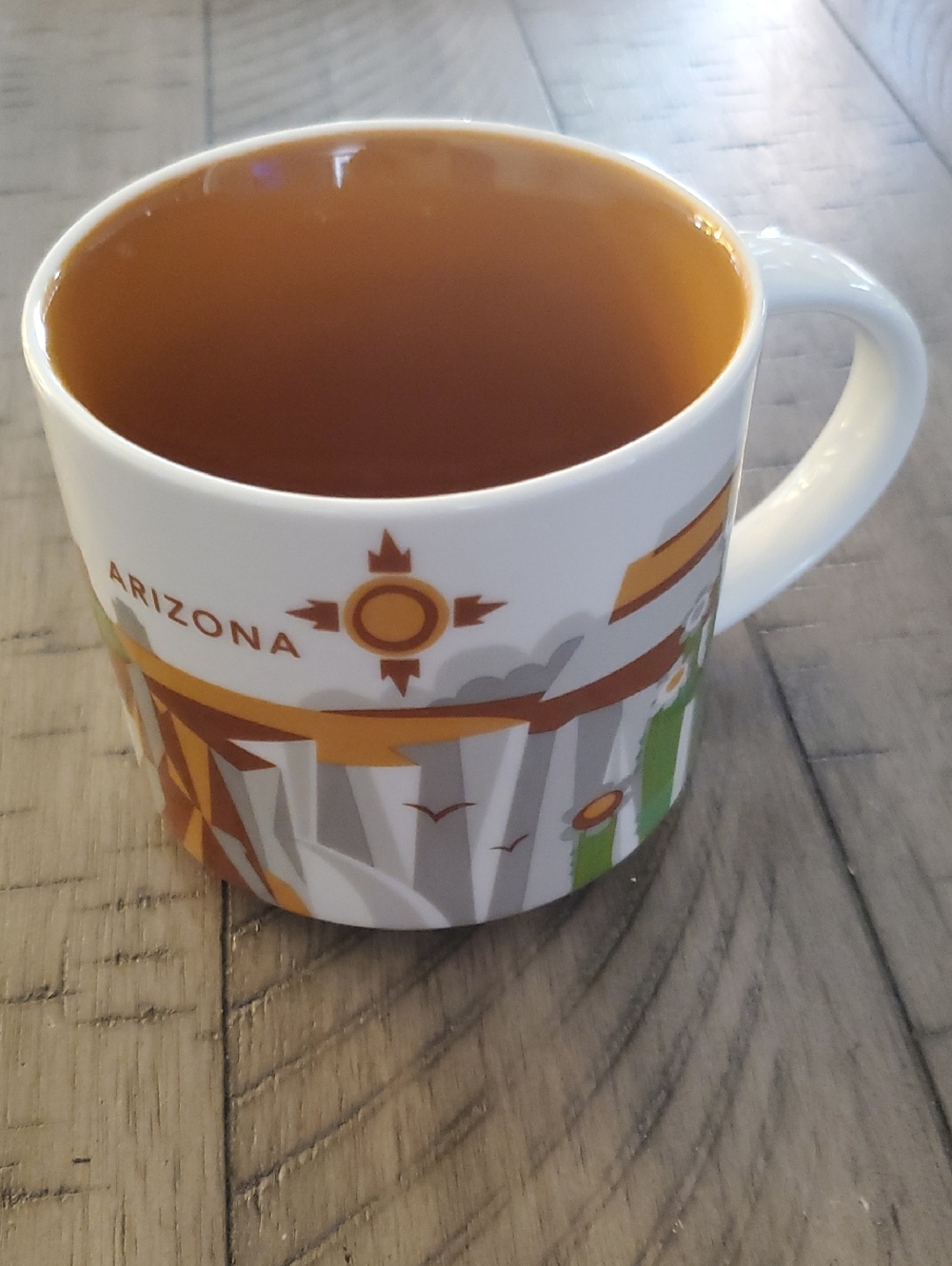 Starbucks Arizona City Skyline Ceramic Mug in White and Orange